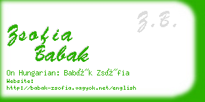 zsofia babak business card